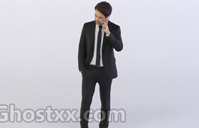?Chen 0332 Man in a Suit, Talking on a Phone - 3dmodel