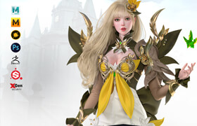 【正版】高端三維女性角色《精靈法師》制作全流程教學【實名認證】