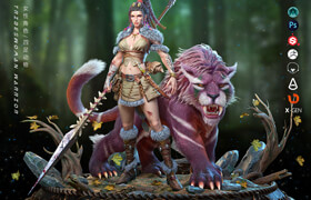 【正版】寫實風CG角色《部落女戰士》全流程制作教學【雙案例】