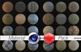 Artstation - Redshift Rustic Material Pack 99 - 材質