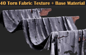 Artstation - 40 Torn Fabric Texture - 材質貼圖
