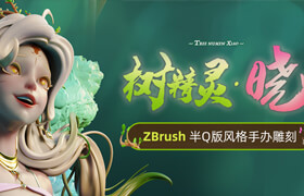 【正版】【大師】ZBrush雕刻手辦《樹精靈-曉》制作流程【附贈寵物小精靈伊布案例】