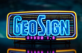 Geo Sign - Blender 霓虹燈牌標(biāo)志一鍵創(chuàng)建工具