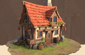 【正版】【大師】游戲次世代場景《童話小屋》制作技術全流程