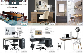 20套3辦公家具桌椅書房家具模型合集