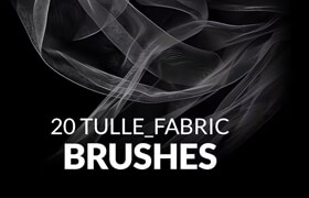 20 Flying tulle veil fabric photoshop brushes - 貼圖