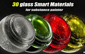 Artstation - 30 Glass Smart Materials For Substance Painter vol01 - 材質貼圖