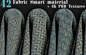Artstation - 42 Fabric Smart Material + 4K PBR Textures - Vol18 - 材質貼圖