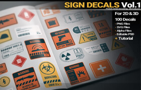 Artstation - JRO Sign Decals Vol.1 - 材質(zhì)貼圖